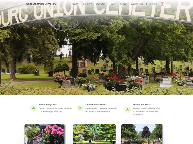 Purchase flowers and your watering program online at the Cobourg Union Cemetery website